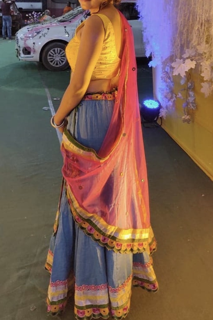 Handmade festive lehenga outfit with dupatta