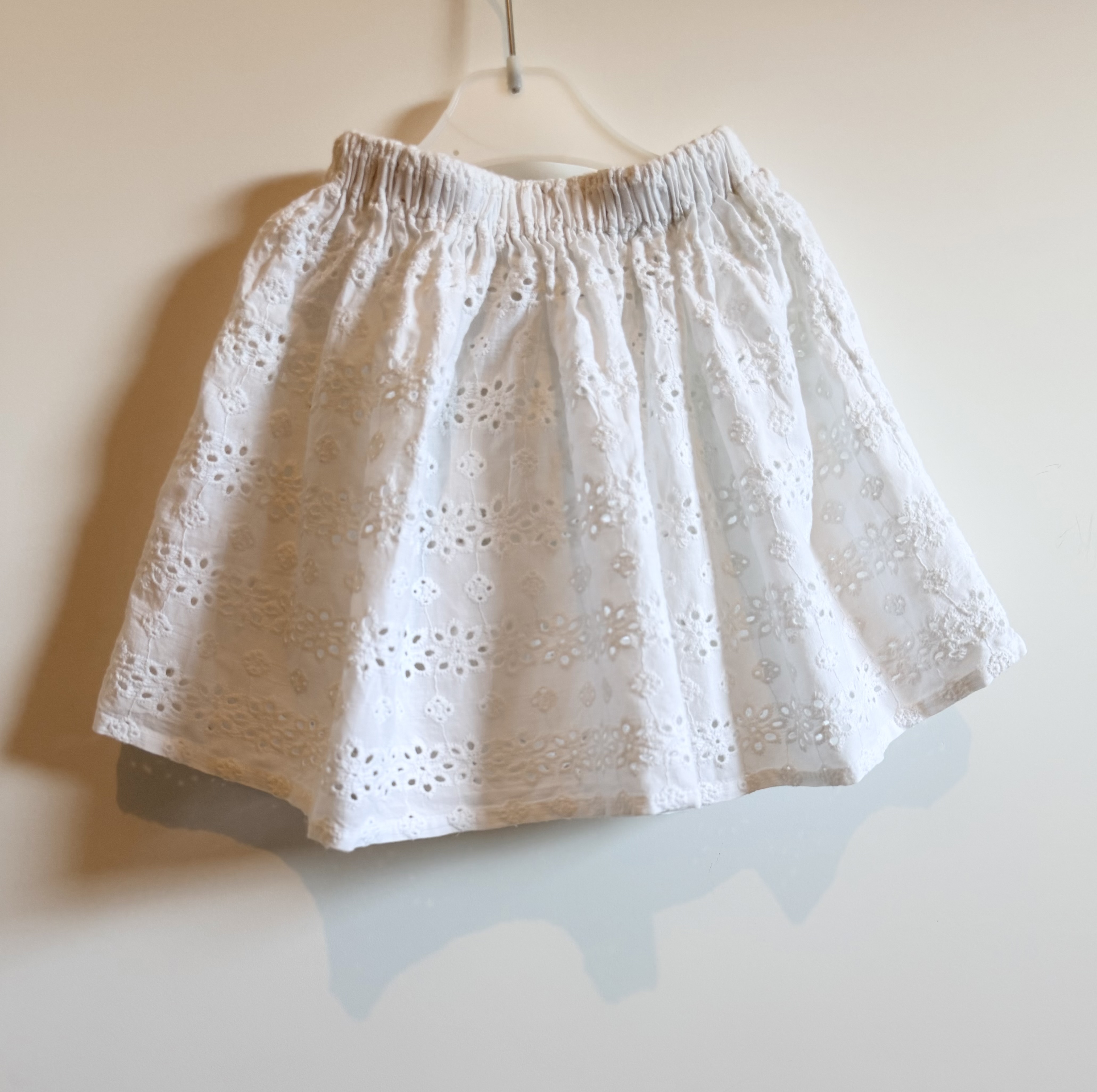 Handmade white summer skirt